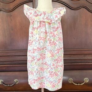 Tea Collection Girls Size 4 Floral Cotton Ruffle Collar Dress Spring Summer